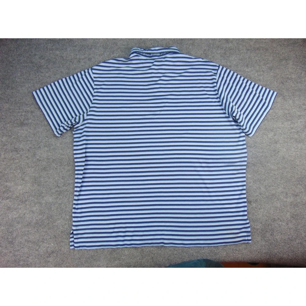 Polo Ralph Lauren Polo Shirt Mens 2XLT Blue Striped Preppy Classic Nautical Golf